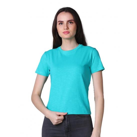 Generic Women's Cotton Solid Closure Neck Half Sleeve T-Shirt (SeaGreen) Generic Women's Cotton Solid Closure Neck Half Sleeve T-Shirt (SeaGreen)