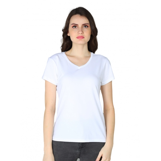 Generic Women's Cotton Blended Solid Sweetheart Half Sleeve T-Shirt (White) Generic Women's Cotton Blended Solid Sweetheart Half Sleeve T-Shirt (White)