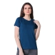 Generic Women's Cotton Blended Solid U-Neck Half Sleeve T-Shirt (Blue) Generic Women's Cotton Blended Solid U-Neck Half Sleeve T-Shirt (Blue)