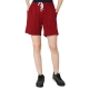 Generic Women's Cotton Solid Above Knee Shorts (Maroon)