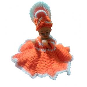Generic Laddu Gopal Tharad Dress Size: 0 To 6 (Orange-White)