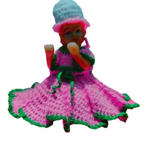 Laddu Gopal Tharad Dress Size: 0 To 6 (Light Pink)