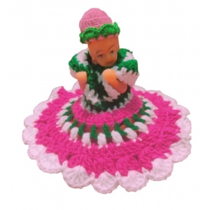 Generic Laddu Gopal Tharad Dress Size: 0 To 6 (Pink-Green)