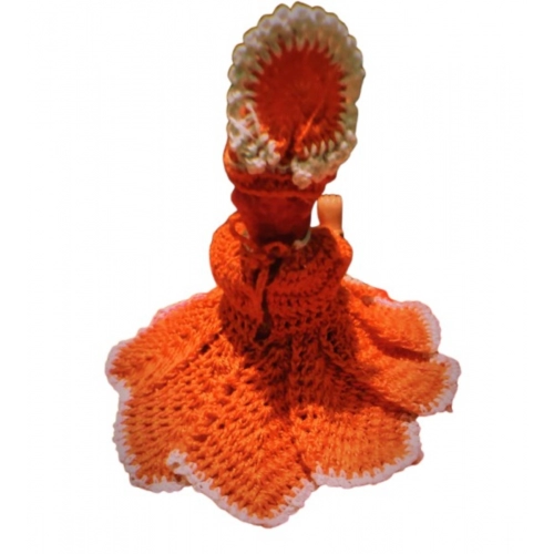 Laddu Gopal Tharad Dress Size: 0 To 6 (Orange)