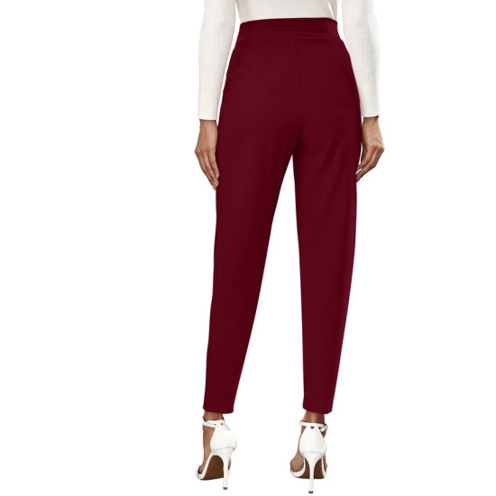 Generic Women's Polyester Solid With Pocket Pant (Maroon)