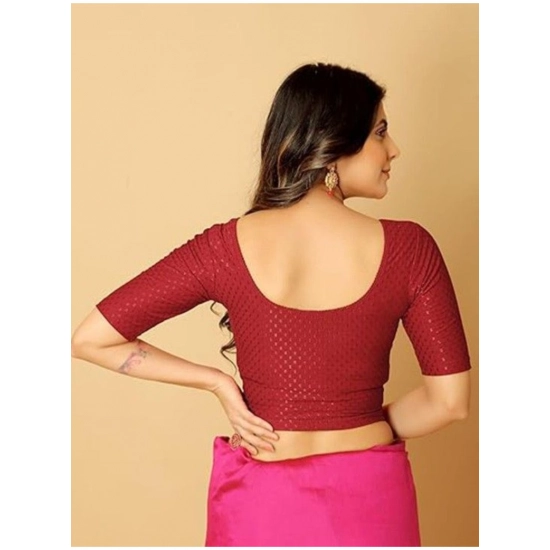 Generic Pack Of_2 Women's Hosiery Short Sleeves Round Neck Non-Padded Blouse (Maroon)