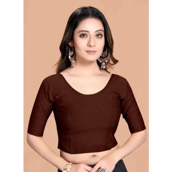 Generic Pack Of_2 Women's Hosiery Short Sleeves Round Neck Non-Padded Blouse (Brown)