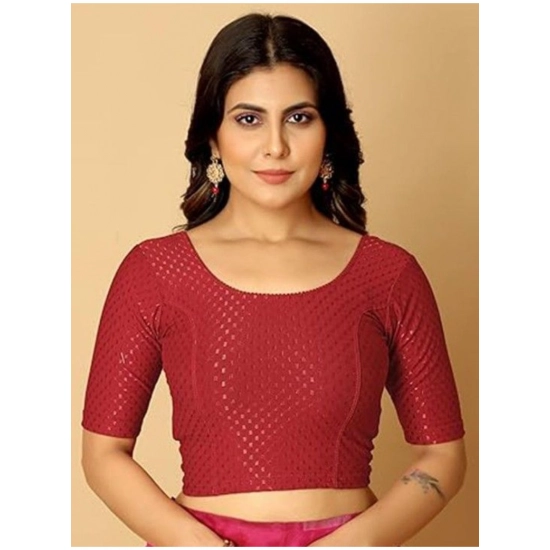 Generic Pack Of_2 Women's Hosiery Short Sleeves Round Neck Non-Padded Blouse (Maroon)