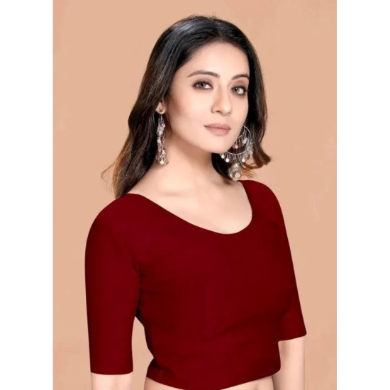 Generic Pack Of_2 Women's Hosiery Short Sleeves Round Neck Non-Padded Blouse (Maroon)