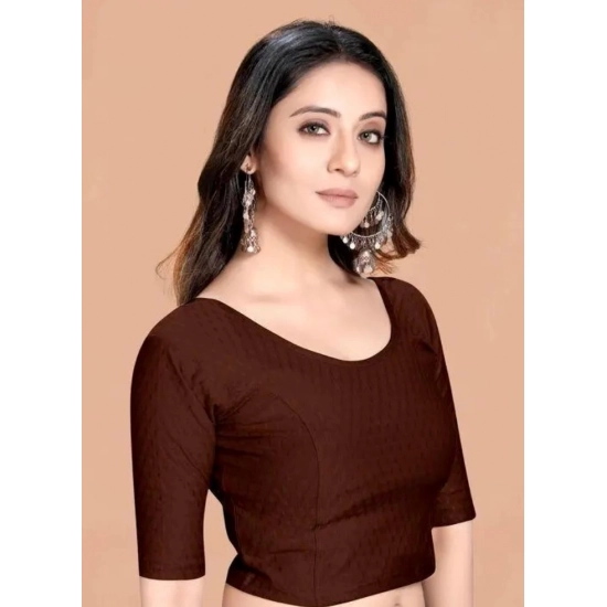 Generic Pack Of_2 Women's Hosiery Short Sleeves Round Neck Non-Padded Blouse (Brown)