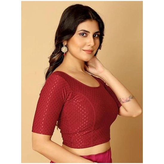 Generic Pack Of_2 Women's Hosiery Short Sleeves Round Neck Non-Padded Blouse (Maroon)