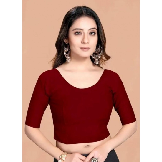 Generic Pack Of_2 Women's Hosiery Short Sleeves Round Neck Non-Padded Blouse (Maroon)