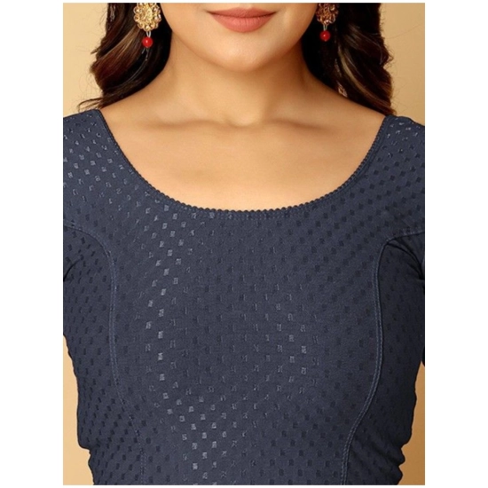 Generic Pack Of_2 Women's Hosiery Short Sleeves Round Neck Non-Padded Blouse (Navy Blue)