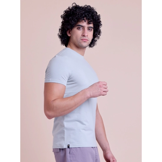 Generic Men's Casual Cotton Solid Half Sleeve Round Neck T-Shirt (Grey)