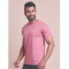 Generic Men's Casual Cotton Solid Half Sleeve Round Neck T-Shirt (Pink)