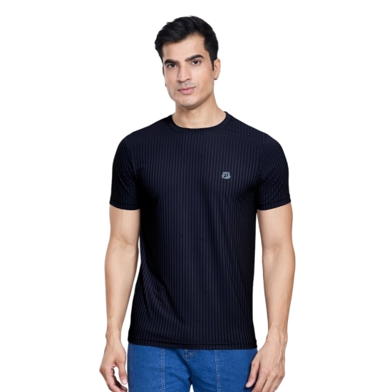 Generic Men's Casual Nylon Solid Half Sleeve Round Neck T-Shirt (Black) Generic Men's Casual Nylon Solid Half Sleeve Round Neck T-Shirt (Black)