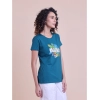 Generic Women's Casual Cotton Printed Half Sleeve Round Neck T-Shirt (BottelGreen)