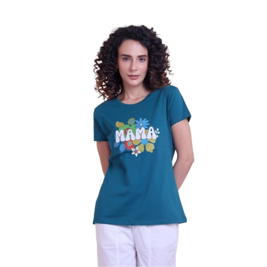 Generic Women's Casual Cotton Printed Half Sleeve Round Neck T-Shirt (BottelGreen) Generic Women's Casual Cotton Printed Half Sleeve Round Neck T-Shirt (BottelGreen)