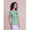 Generic Women's Casual Cotton Printed Half Sleeve Round Neck T-Shirt (Pista)