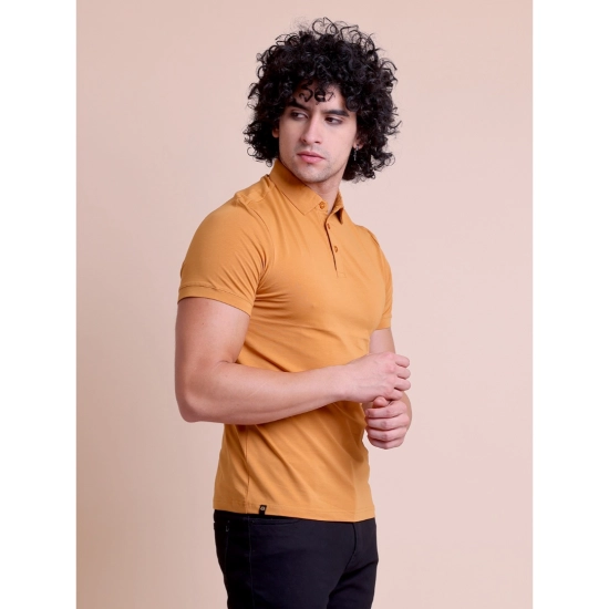 Generic Men's Casual Cotton Solid Half Sleeve Polo Neck T-Shirt (Brown) Generic Men's Casual Cotton Solid Half Sleeve Polo Neck T-Shirt (Brown)