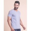 Generic Men's Casual Cotton Solid Half Sleeve V Neck T-Shirt (Purple)