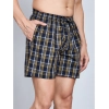 Generic Men's Casual Cotton Checkred Above Knee Boxer Shorts (Yellow)