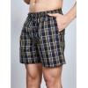 Generic Men's Casual Cotton Checkred Above Knee Boxer Shorts (Yellow)