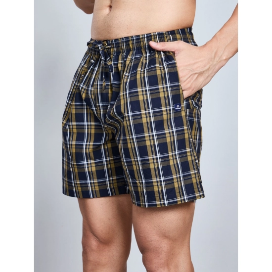 Generic Men's Casual Cotton Checkred Above Knee Boxer Shorts (Yellow) Generic Men's Casual Cotton Checkred Above Knee Boxer Shorts (Yellow)