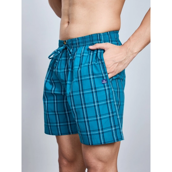 Generic Men's Casual Cotton Checkred Above Knee Boxer Shorts (Green) Generic Men's Casual Cotton Checkred Above Knee Boxer Shorts (Green)