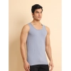 Generic Men's Casual Cotton Solid Round Neck Sleeveless Vest (Teegrey)