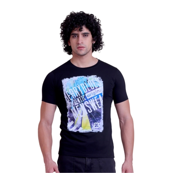 Generic Men's Casual Cotton Printed Half Sleeve Round Neck T-Shirt (Black) Generic Men's Casual Cotton Printed Half Sleeve Round Neck T-Shirt (Black)