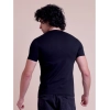 Generic Men's Casual Cotton Printed Half Sleeve Round Neck T-Shirt (Black)