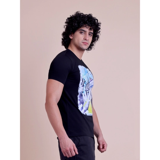 Generic Men's Casual Cotton Printed Half Sleeve Round Neck T-Shirt (Black) Generic Men's Casual Cotton Printed Half Sleeve Round Neck T-Shirt (Black)