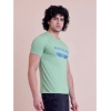 Generic Men's Casual Cotton Printed Half Sleeve Round Neck T-Shirt (Pista)
