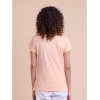 Generic Women's Casual Cotton Printed Half Sleeve Round Neck T-Shirt (Peach)