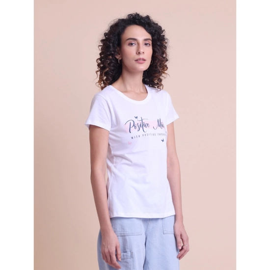 Generic Women's Casual Cotton Printed Half Sleeve Round Neck T-Shirt (White) Generic Women's Casual Cotton Printed Half Sleeve Round Neck T-Shirt (White)