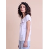 Generic Women's Casual Cotton Printed Half Sleeve Round Neck T-Shirt (White)