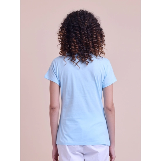 Generic Women's Casual Cotton Printed Half Sleeve Round Neck T-Shirt (Blue) Generic Women's Casual Cotton Printed Half Sleeve Round Neck T-Shirt (Blue)