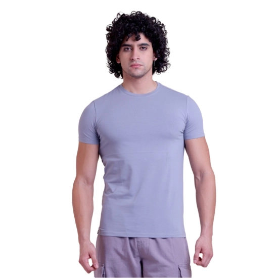 Generic Men's Casual Cotton Solid Half Sleeve Round Neck T-Shirt (Purple) Generic Men's Casual Cotton Solid Half Sleeve Round Neck T-Shirt (Purple)