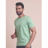 Generic Men's Casual Cotton Solid Half Sleeve Round Neck T-Shirt (Pista)