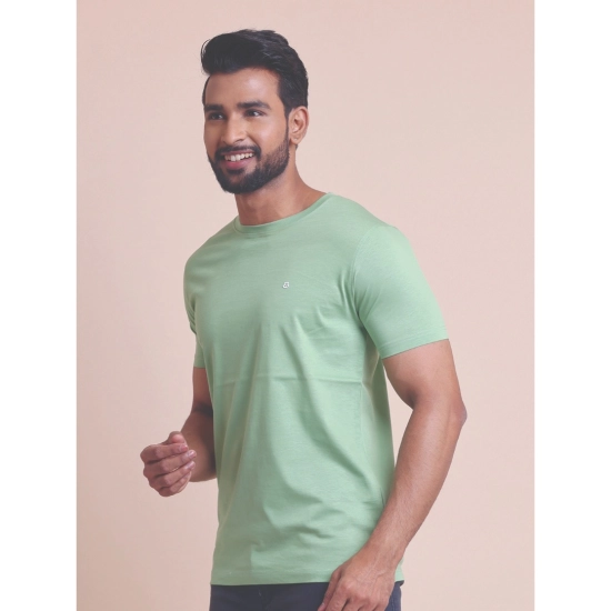 Generic Men's Casual Cotton Solid Half Sleeve Round Neck T-Shirt (Pista) Generic Men's Casual Cotton Solid Half Sleeve Round Neck T-Shirt (Pista)