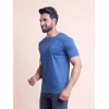 Generic Men's Casual Cotton Solid Half Sleeve Round Neck T-Shirt (Blue)