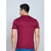 Generic Men's Casual Nylon Solid Half Sleeve Round Neck T-Shirt (Wine)