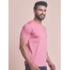 Generic Men's Casual Cotton Solid Half Sleeve Round Neck T-Shirt (Pink)