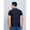 Generic Men's Casual Nylon Solid Half Sleeve Round Neck T-Shirt (Black)