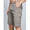 Generic Men's Casual Cotton Solid Knee Length Cargo Shorts (DarkGrey)