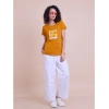 Generic Women's Casual Cotton Printed Half Sleeve Round Neck T-Shirt (Peanutbrown)