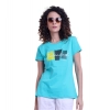 Generic Women's Casual Cotton Printed Half Sleeve Round Neck T-Shirt (Seagreen)