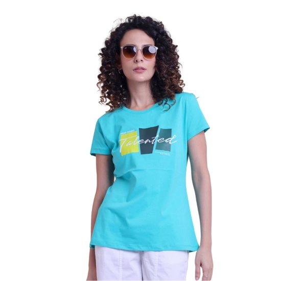 Generic Women's Casual Cotton Printed Half Sleeve Round Neck T-Shirt (Seagreen) Generic Women's Casual Cotton Printed Half Sleeve Round Neck T-Shirt (Seagreen)
