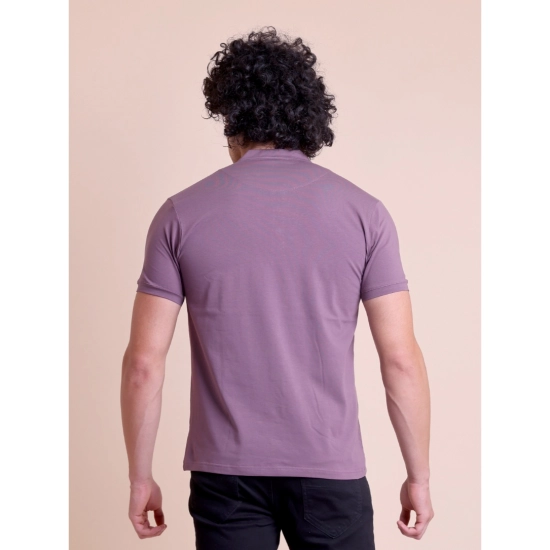 Generic Men's Casual Cotton Solid Half Sleeve Mandarin Collar T-Shirt (Berry) Generic Men's Casual Cotton Solid Half Sleeve Mandarin Collar T-Shirt (Berry)